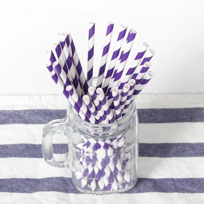 Beautiful rainbow color disposable paper straws (6)