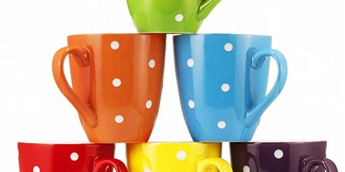 Ceramic mug with colorful spots design (1)