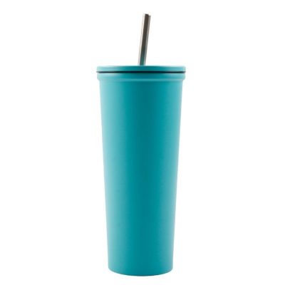 Cyan vacuum insulated tumbler mug (6)