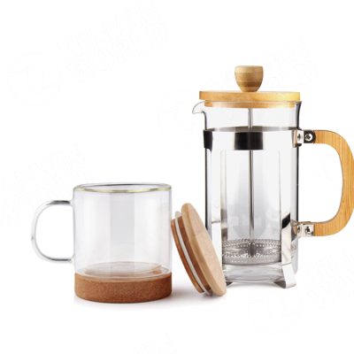 Double glass transparent mug with lid (1)