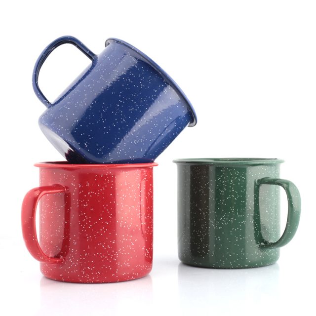 Enamel steel cup with color handle (4)