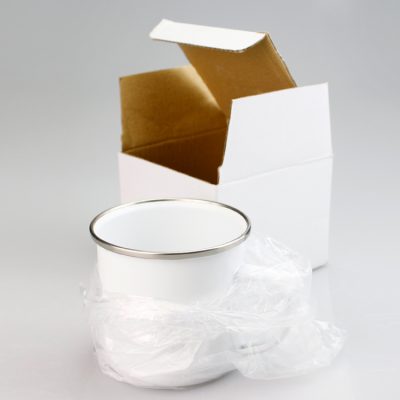 Factory wholesale white enamel coated mug (2)