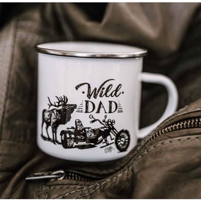 Gift box white metal enamel mug (1)
