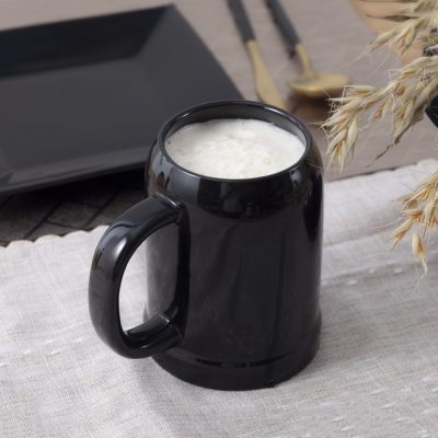 Glossy large black ceramic mug (1)