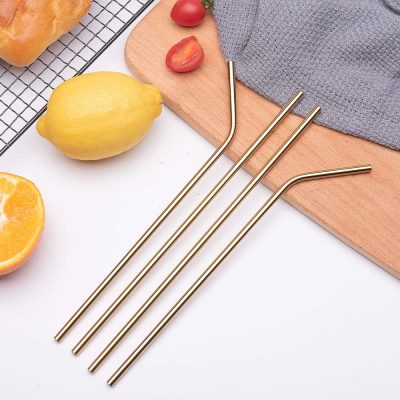 Gold straight tube reusable straw (2)