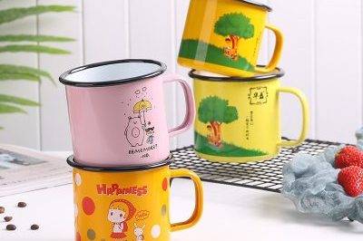 Lovely style vintage enamel mug (5)