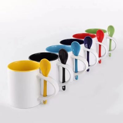 Porcelain pure white sublimation mug (4)