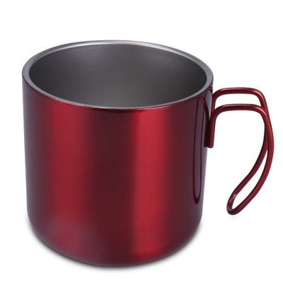 Red classic style stainless steel mug (2)