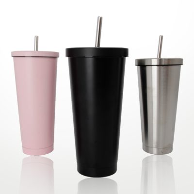 Reusable stainless steel tumbler straw cup (5)