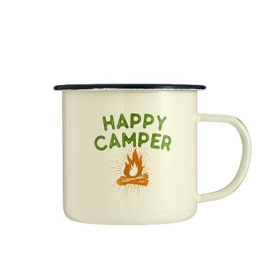 Spotted stainless steel enamel mug (2)