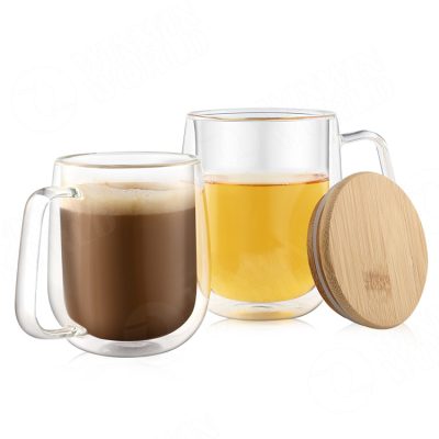 Tall glass mug with golden handle (4)