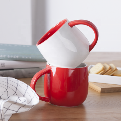 Two-color pot-bellied latte coffee mug (5)
