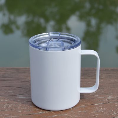 White stainless steel coffee mug (5)