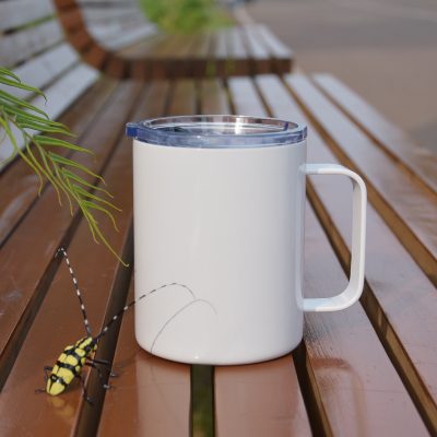 White stainless steel mug with lid (5)