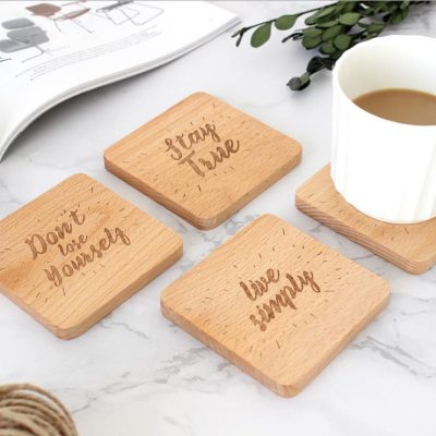 Birch custom letter square mug coaster (3)