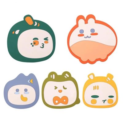 Color cute cartoon soft mug coaster (1)