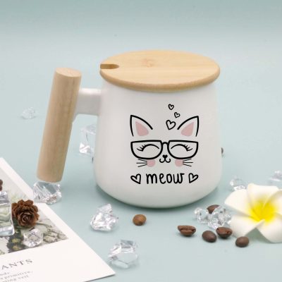 Non-polluting hygienic mug with wooden lid (5)