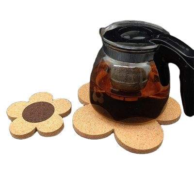 Nordic style cork flower-shaped coaster (6)