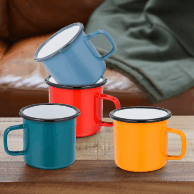 12oz classic enamel ceramic coffee mugs