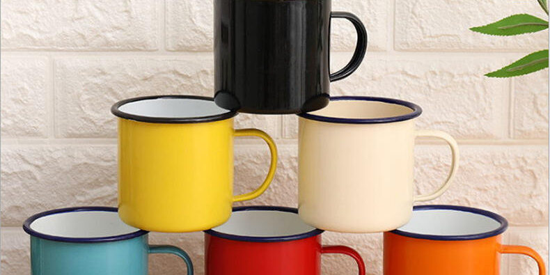12oz classic enamel ceramic coffee mugs