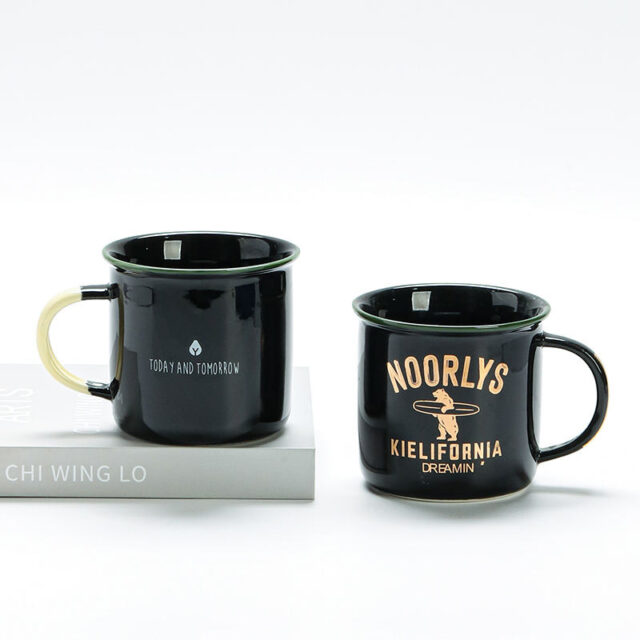 American Style Ceramic Coffee Mug 200ml with Enamel Look (4) 200ml ceramic coffee mug enamel look