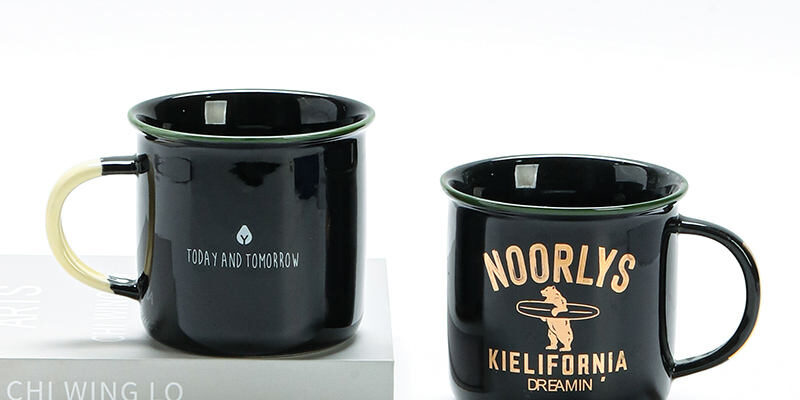 American Style Ceramic Coffee Mug 200ml with Enamel Look (4) 200ml ceramic coffee mug enamel look
