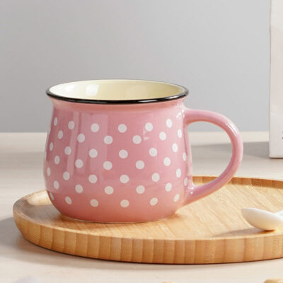 Christmas ceramic mug with polka-dot
