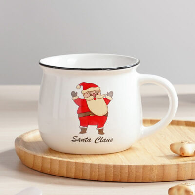 Christmas ceramic mug with polka-dot