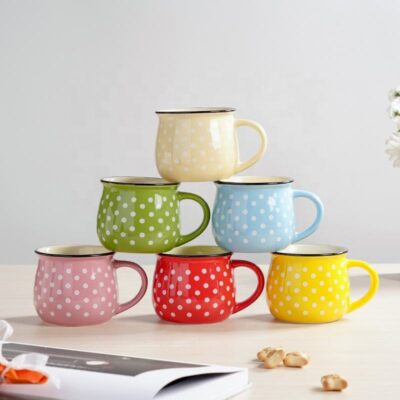 Christmas ceramic mug with polka-dot