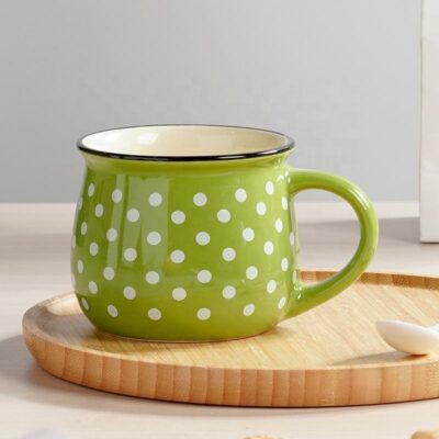 Christmas ceramic mug with polka-dot