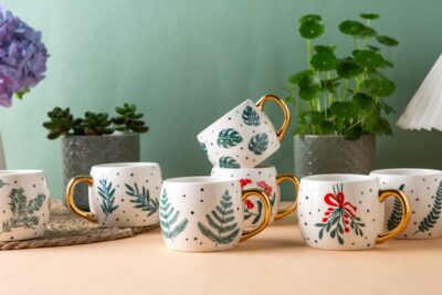 Creative 2025 ceramic mug with flower design