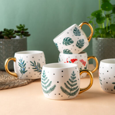 Creative 2025 ceramic mug with flower design