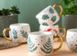Creative 2025 ceramic mug with flower design