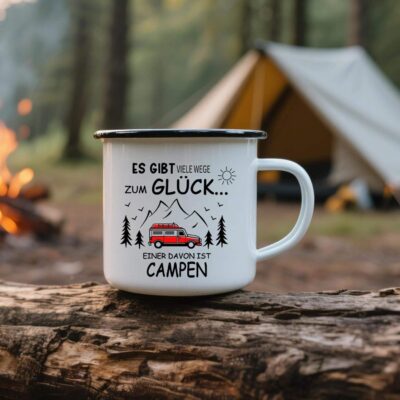Custom branded enamel mugs