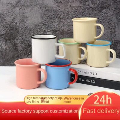 enamel ceramic coffee mug vintage design