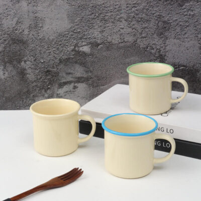 enamel ceramic coffee mug vintage design