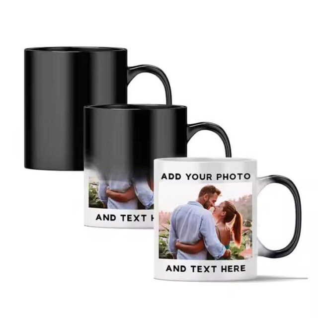 Custom Printed Sublimation Coffee Mug 11oz Heat Magic Cup (5) sublimation color changing coffee mug