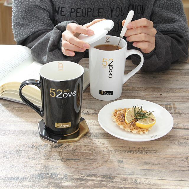 Customizable Porcelain Ceramic Coffee Mug with Handle (1) ceramic coffee mug with handle
