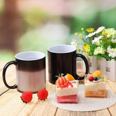 sublimation black magic ceramic mug