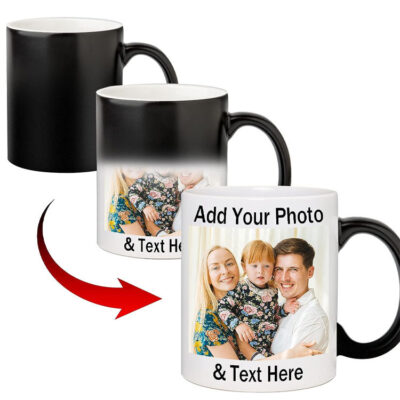 sublimation black magic ceramic mug