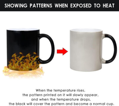 sublimation black magic ceramic mug