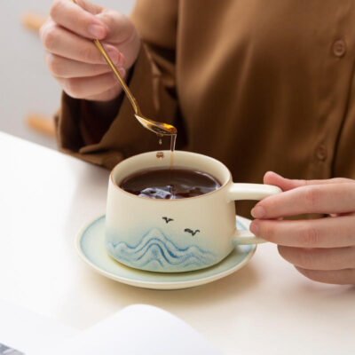 Elegant small ceramic coffee mug