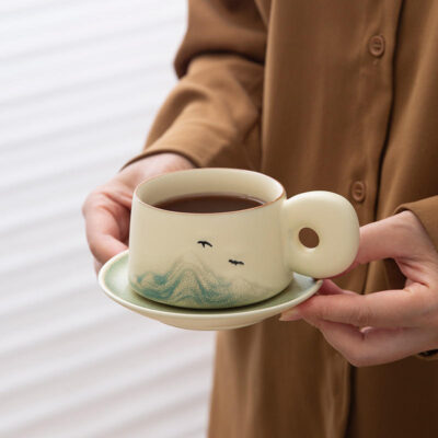 Elegant small ceramic coffee mug