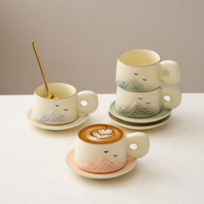 Elegant small ceramic coffee mug