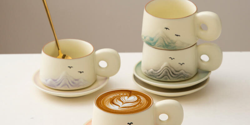 Elegant small ceramic coffee mug