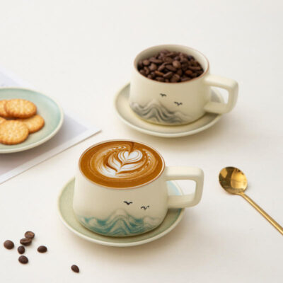 Elegant small ceramic coffee mug