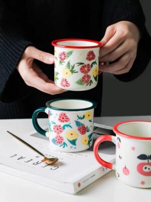 enamel ceramic portable coffee mug