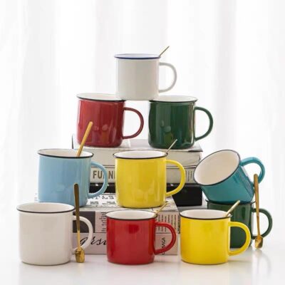 enamel ceramic portable coffee mug