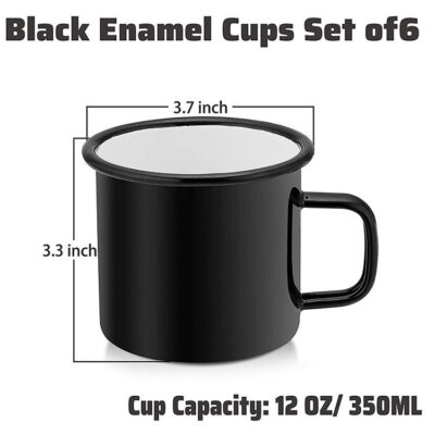 350ml retro enamel mug with stainless steel