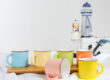 Colorful enamel mugs mini cups
